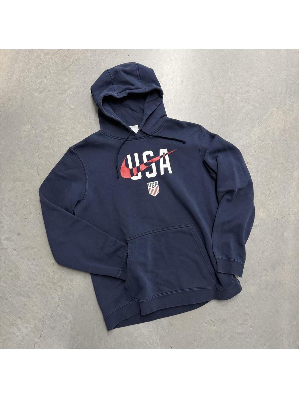 Y2K Nike USA Soccer Navy Pullover Men's Sweatshirt Sized Large